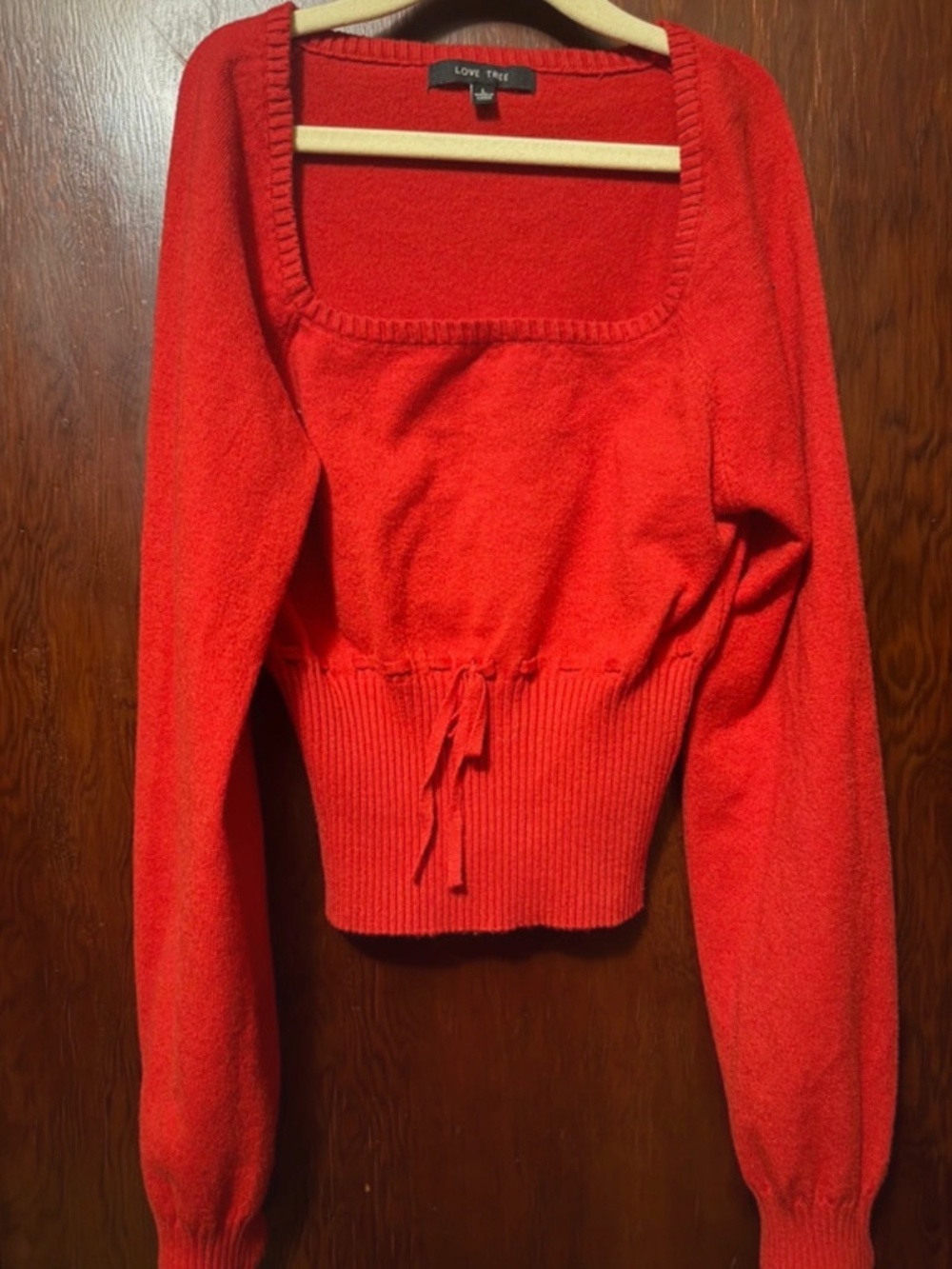Red sweater top